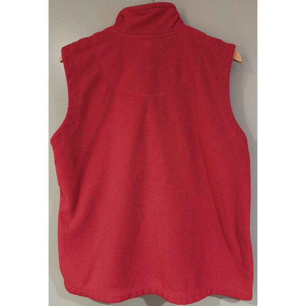 Laura Scott Women Fleece Vest Full Zip Pockets Sleeveless Red Womens XL Cozy EUC - Picture 2 of 16